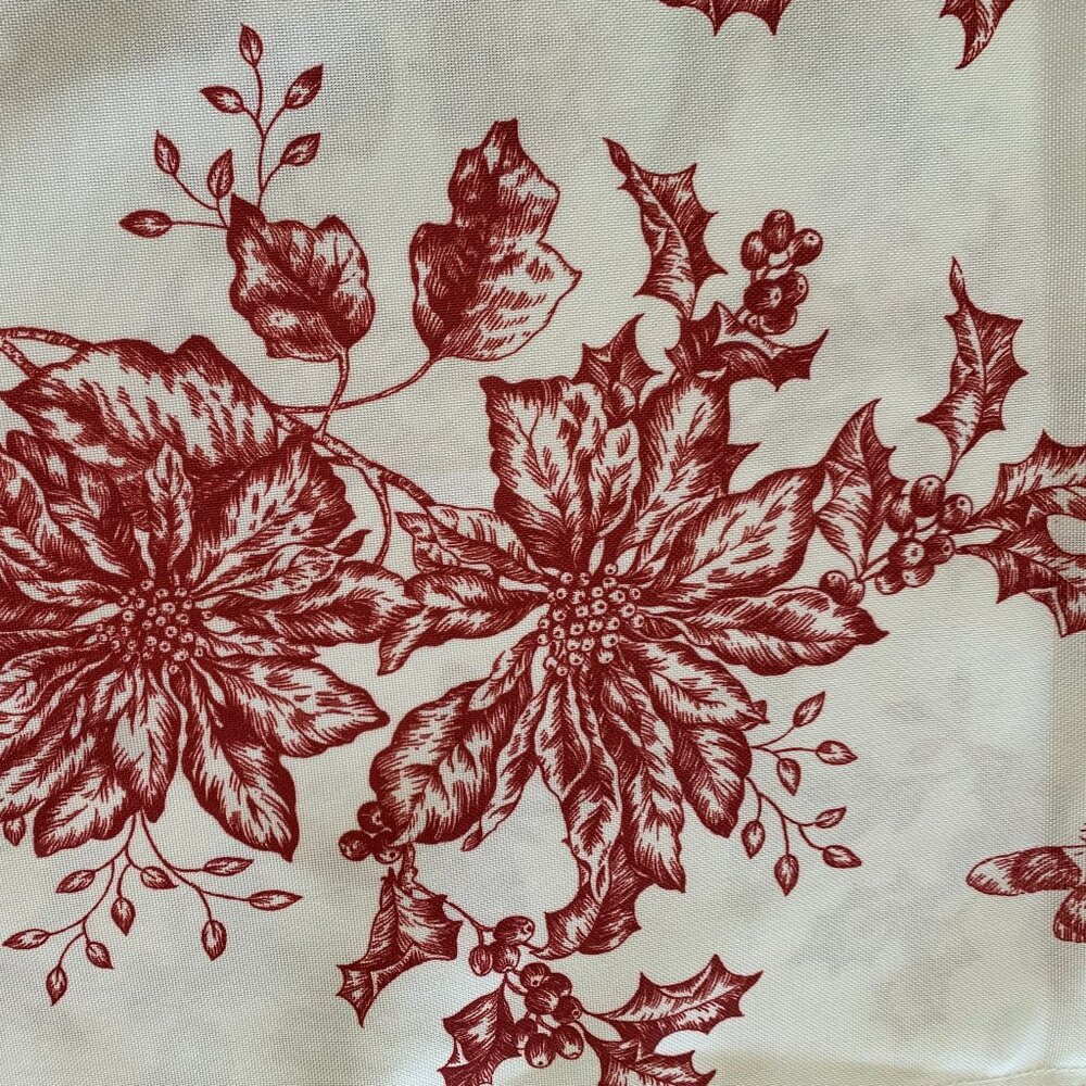 Lenox Poinsettia Toile Table Runner 14"x90" - Picture 2 of 6